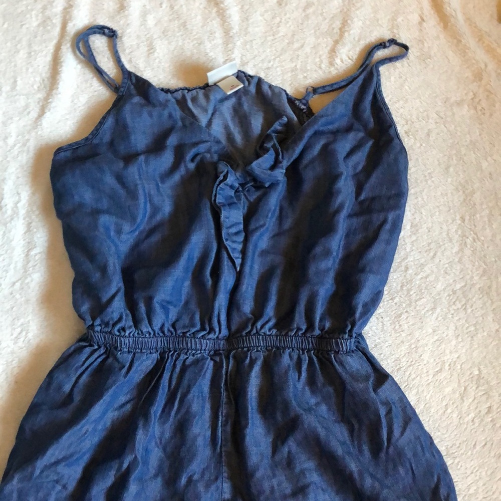Faux Denim Romper